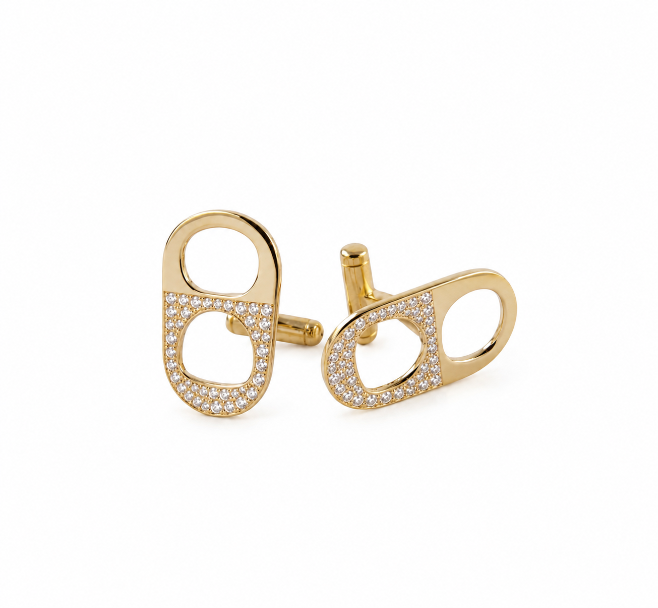 white diamond “can top” cufflinks