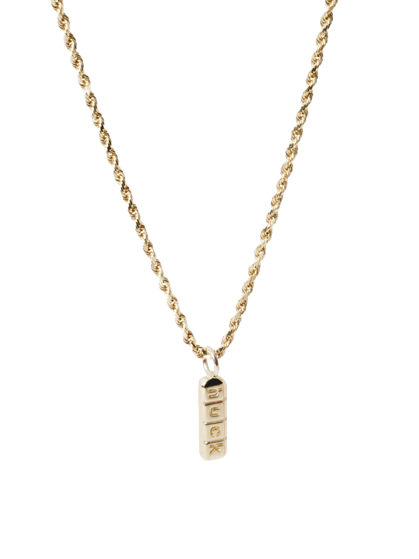 "CALM" pendant with rope chain