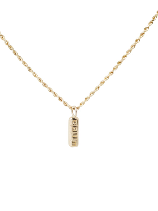 "CALM" pendant with rope chain
